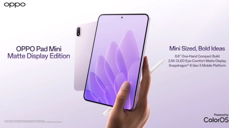 Oppo Pad Mini Resmi Meluncur, Tablet 8,8 Inci dengan Snapdragon 8 Gen 5 dan Layar OLED 144Hz