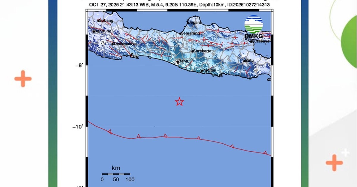 Gempa GunungKidul 2 Menit Lalu, Gempa 5,2 M Guncang Gunung Kidul Malam Ini, Guncangan Terasa hingga Yogya, Bantul Sleman Pacitan Kediri