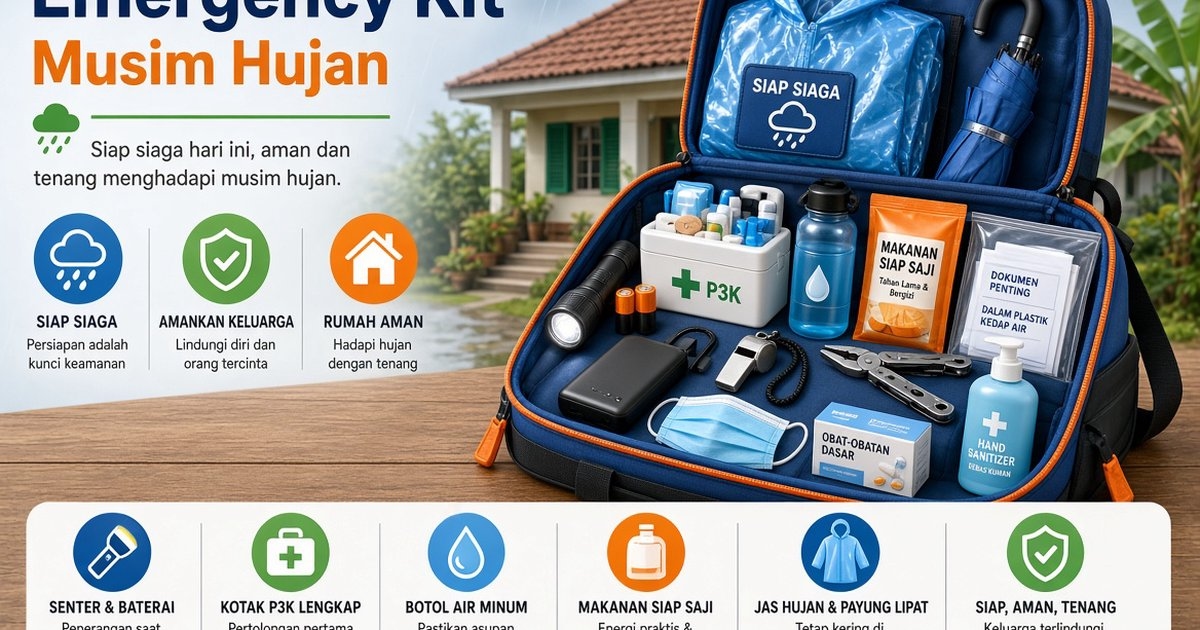 Jangan Tunggu Air Masuk Rumah: 7 Barang yang Wajib Ada di Tas Siaga Sebelum Musim Hujan