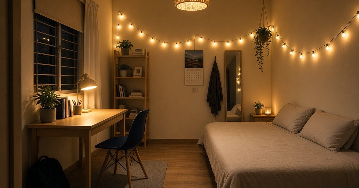 Berhenti Pakai Neon Putih di Plafon: Trik Pencahayaan Warm Light yang Bikin Kamar Kos Naik Kelas