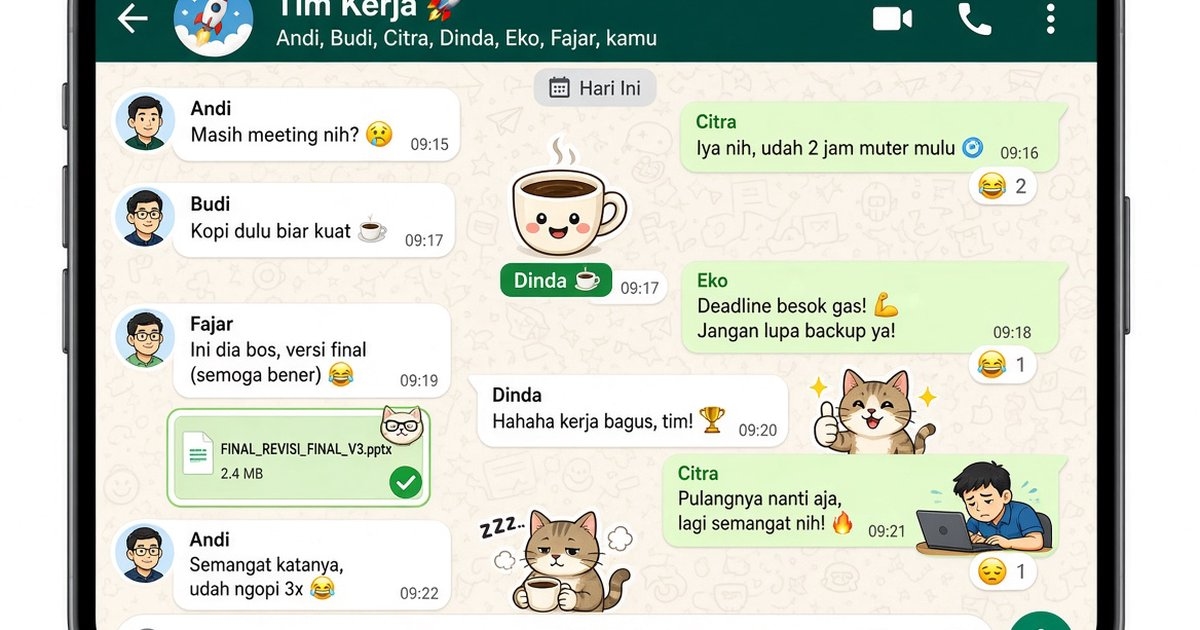 Grup WhatsApp Kantor: Tempat Dokumen Penting Tenggelam di Antara Stiker dan Ucapan Ulang Tahun