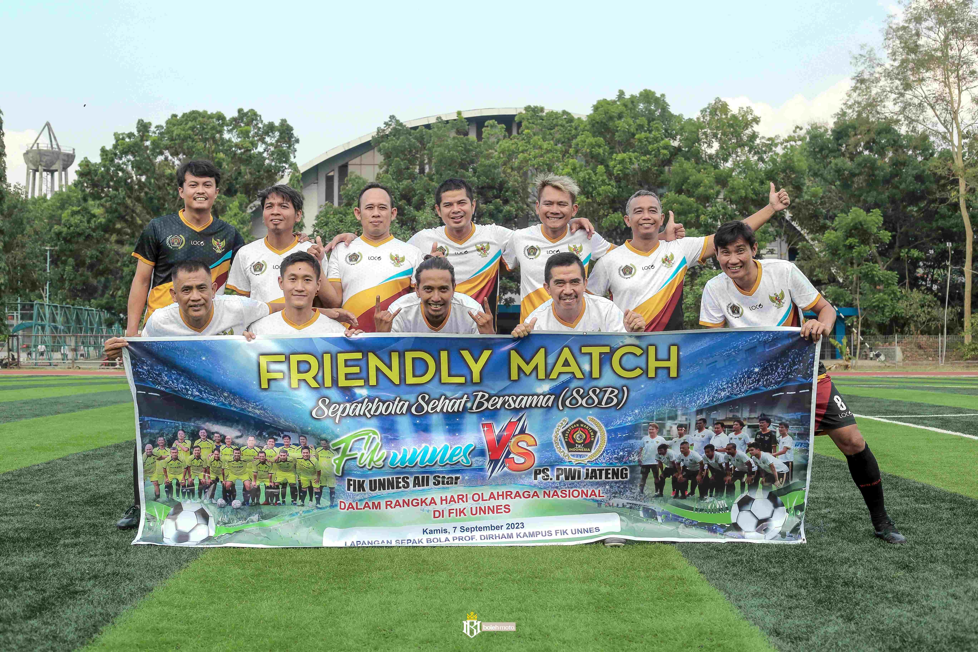 Friendly Game Sambut Haornas, Tim Siwo PWI Jateng Kandaskan Unnes 5-2