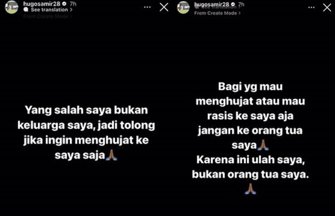 Usai Dikartu Merah, Oknum Suporter Hina Orang Tua dan Rasis, Hugo Samir: Rasis ke Saya Aja Jangan ke Orang Tua