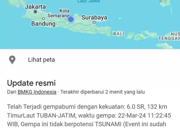 Gempa Tuban Mengguncang Beberapa Wilayah Jawa, Berikut Daftar Gempa Besar yang Pernah Mengguncang Indonesia dalam Sejarah