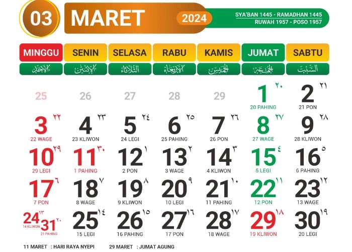 Tanggal 29 Maret 2024 Apakah Hari Libur? Berikut Jadwal Sisa Libur dan Cuti Bersama di Tahun 2024!