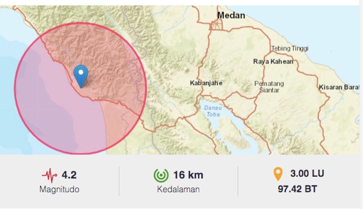 Gempa Aceh Hari Ini,  Aceh Selatan Dilanda Gempa 4,2 Magnitudo Minggu 14 April 2024, Tak Berpotensi Tsunami