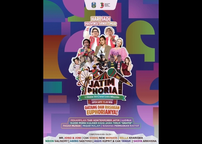Event Vibes! Jatim Phoria 2024: Merayakan Perayaan Spektakuler Hari Jadi Provinsi Jawa Timur ke-79 di Taman Candra Wilwatikta