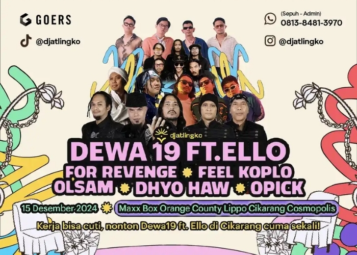 Event Vibes! Dewa 19 feat Ello Akan Tampil Dalam Djatlingko 2024: Festival Musik Keliling Kota dengan Vibes Seru di Cikarang!