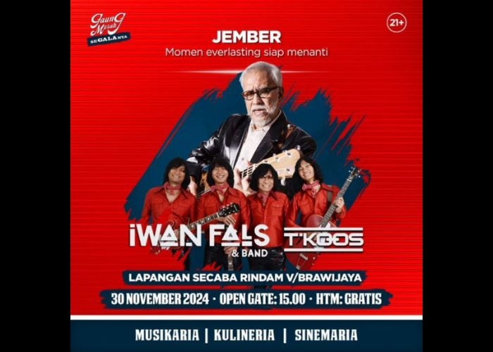 Event Vibes! Acara Konser Bertajuk Gaung Merah SeGALAnya: Iwan Fals Siap Menggetarkan Jember dalam Tur Musik Nasionalnya