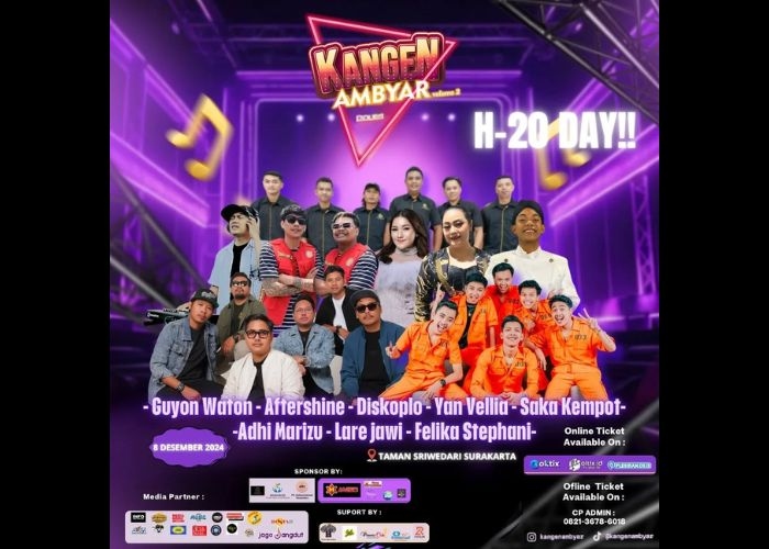 Event Vibes! Konser Kangen Ambyar Vol 2: Pesta Musik Campursari dan Pop Jawa Siap Meriahkan Taman Sriwedari Surakarta