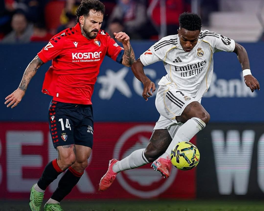 Hasil Pertandingan Osasuna vs Real Madrid : Los Blancos Tumbang di Menit Akhir 2-1