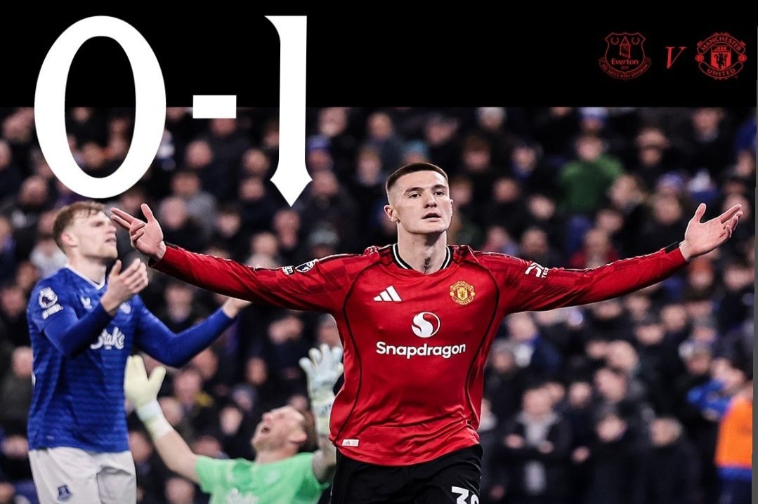 Hasil Pertandingan Everton vs Manchester United : Gol Benjamin Sesko Bawa MU Naik ke Peringkat Empat Besar Premier League
