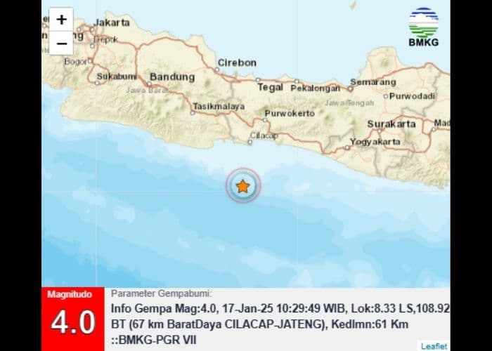 Gempa Magnitudo 4,0 Guncang Cilacap! Warga Diminta Tetap Tenang Namun Waspada!