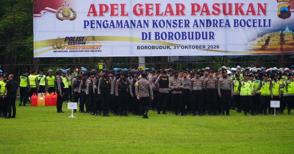 Polda Jateng Kerahkan 3.707 Personel Amankan Konser Andrea Bocelli di Borobudur
