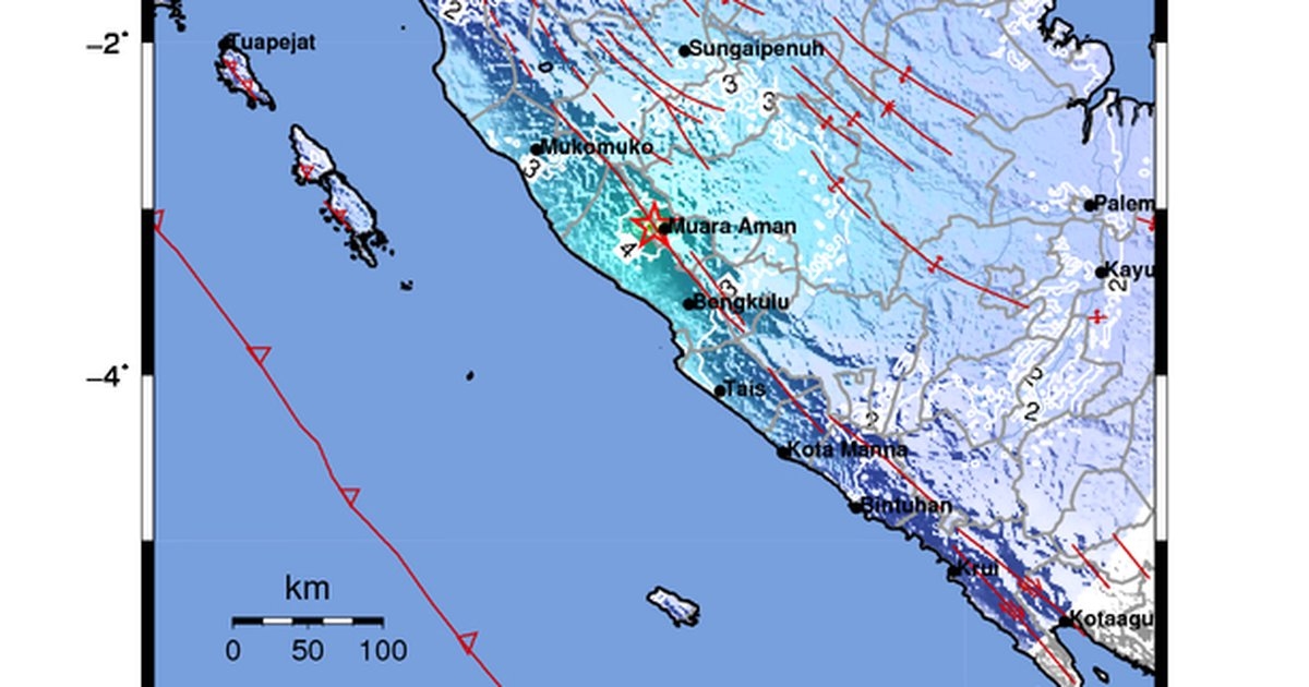Gempa BENGKULU Hari Ini Magnitudo 5,2 Guncang Lebong Bengkulu, BMKG Catat Kedalaman 120 Km