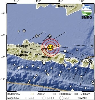 GEMPA HARI INI Gempa Magnitudo 2,8 Guncang Barat Sampang, BMKG: Data Masih Sementara