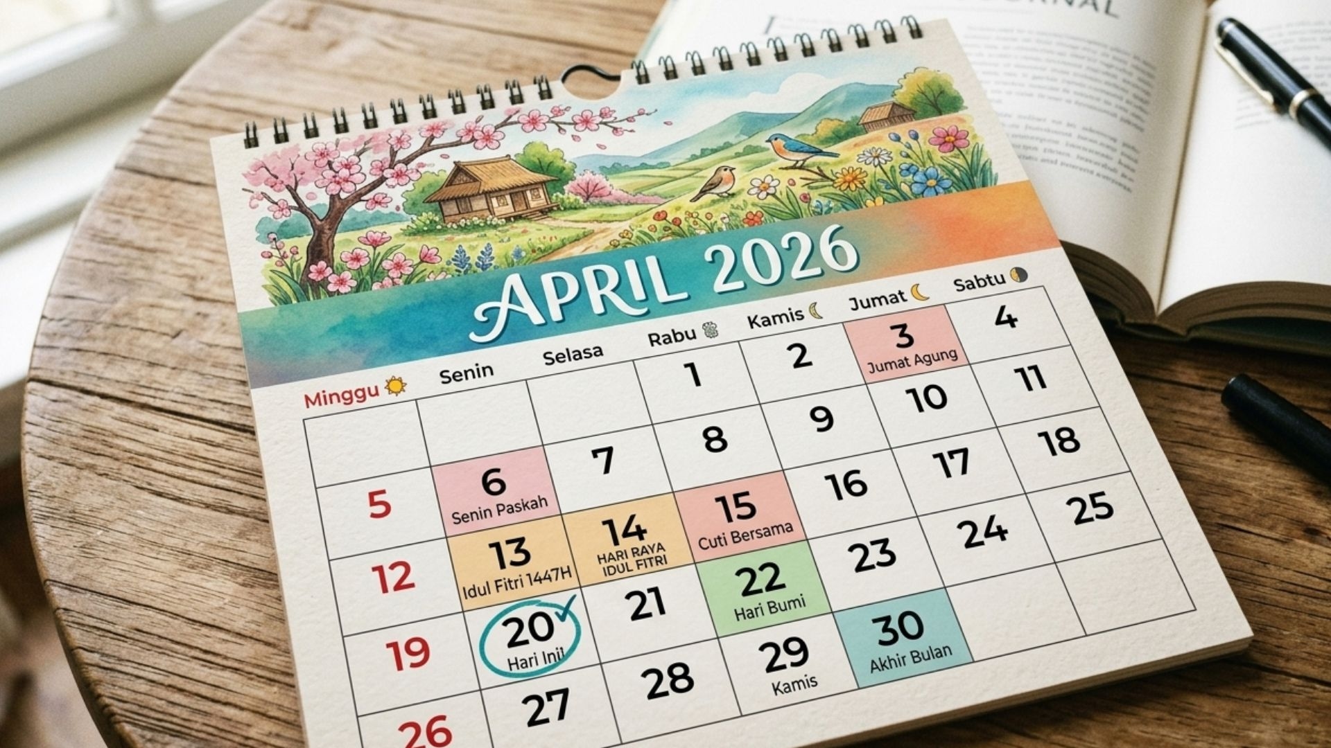 Kalender April 2026: Dua Tanggal Merah, Long Weekend di Awal Bulan, dan Deretan Hari Penting