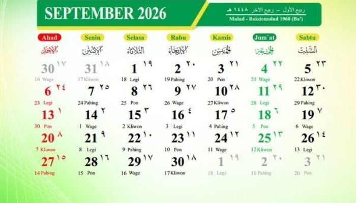 Kalender Jawa Sepekan, 18-24 September 2026: Dari Jumat Pon hingga Kamis Wage, Cek Rekomendasi Aktivitasnya