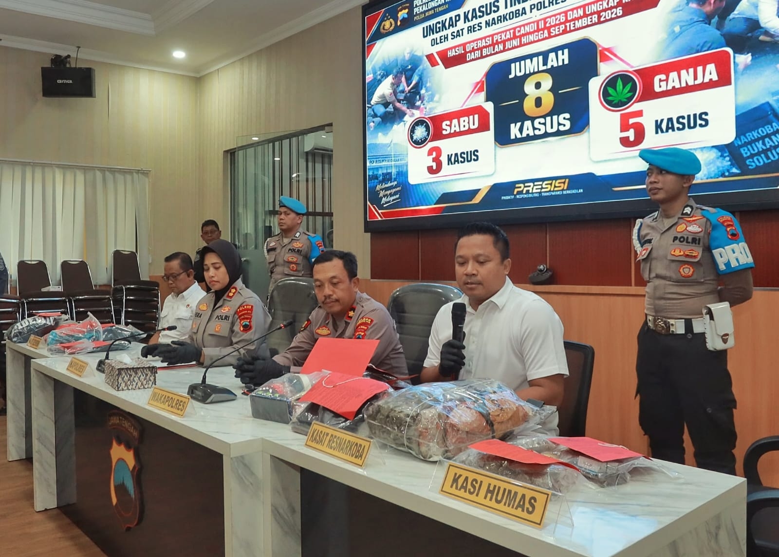 Polres Pekalongan Ungkap 8 Kasus Narkoba dengan 11 Tersangka