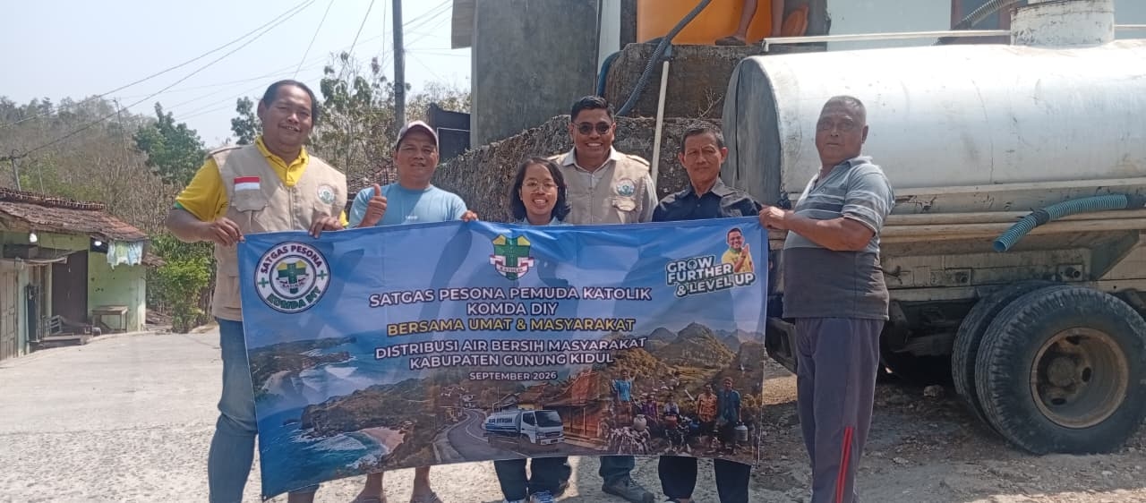 Lanjutkan Program Bantuan Air Bersih, Pemuda Katolik DIY Bantu Warga Gunung Kidul Hadapi Kekeringan dengan 42 Tangki Air