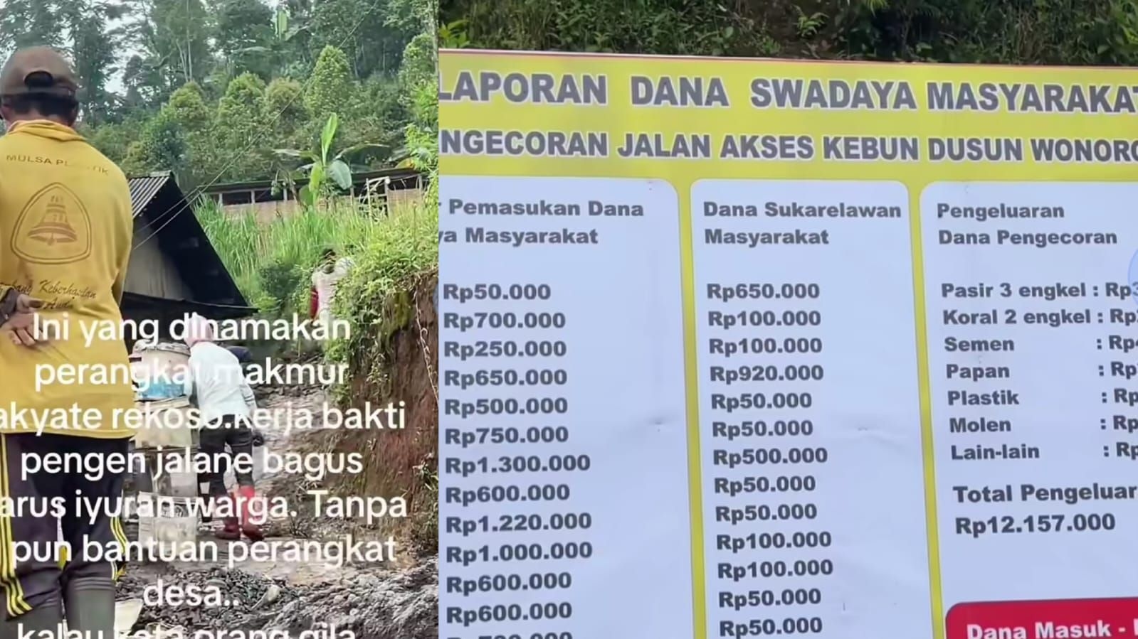Viral Warga Dusun Wonorojo di Kendal Swadaya Perbaiki Jalan: Ini yang Dinamakan Perangkat Desa Makmur, Rakyat Menderita