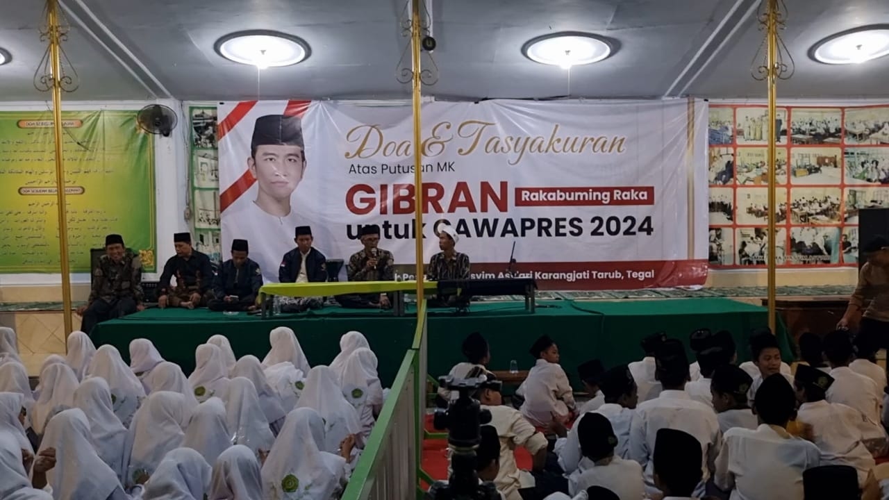 Ratusan Kyai dan Santri Ponpes di Tegal Doakan Gibran jadi Cawapres