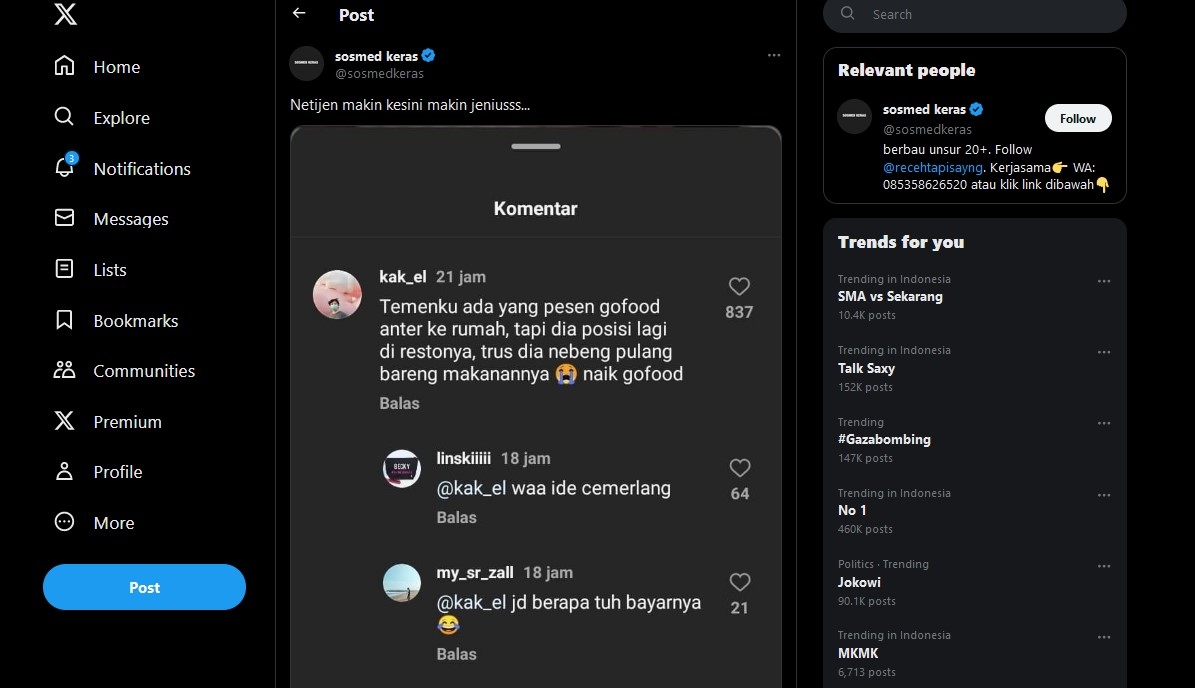Trending Netizen yang Pinter Mengakali Sistem Gojek, Reaksi Warganet pun Sangat Beragam
