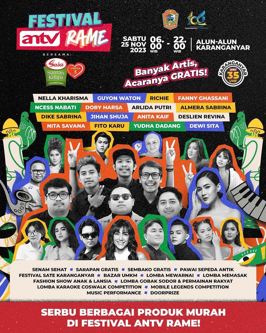 Event Bertajuk Festival ANTV Rame Siap Hibur Masyarakat Karanganyar dengan Berbagai Hiburan Menarik