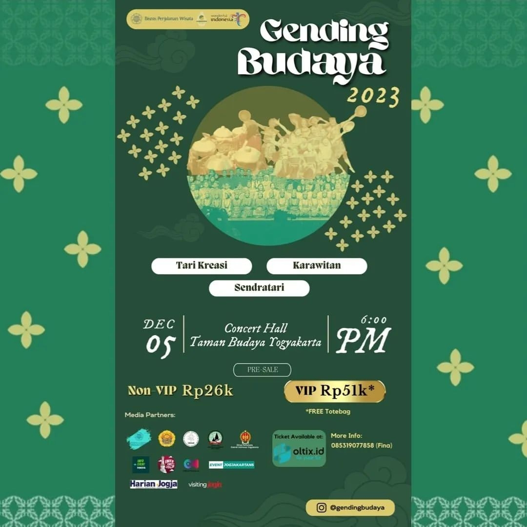 Gending Budaya “Klasika Amerta Budaya” 2023: Memperingati Keindahan Seni Tradisional di Taman Budaya Yogyakarta