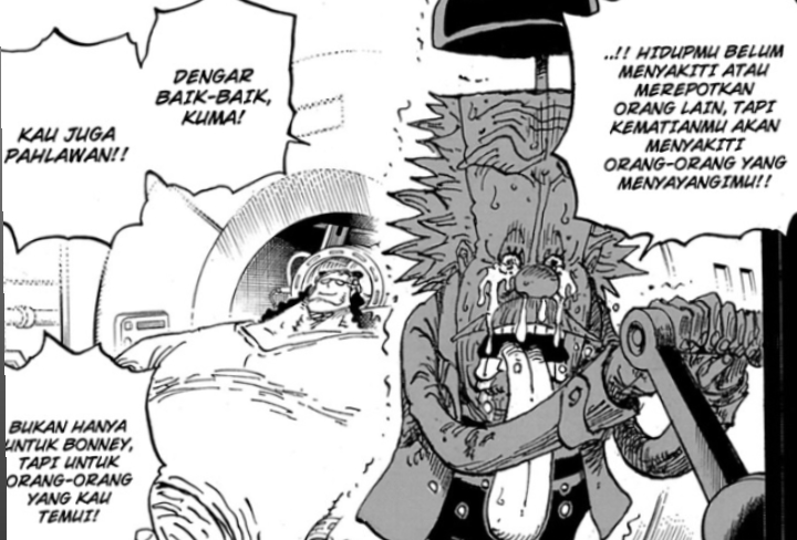 One Piece Chapter 1102: Ending dari Kisah Bartholomew Kuma, Ada Adegan yang Bikin Nangis Para Fans