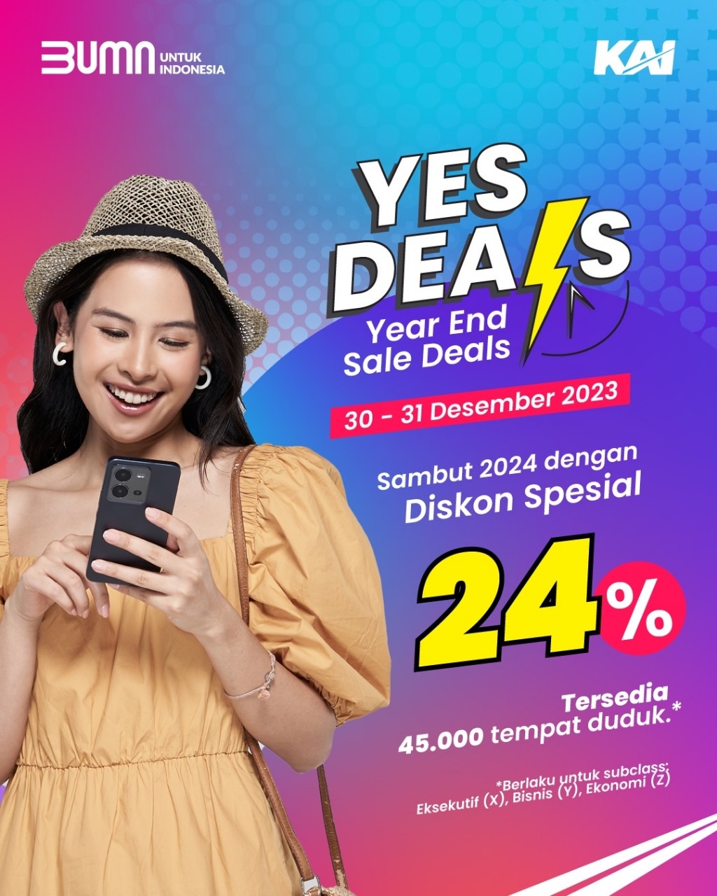 Sambut Tahun 2024, KAI Hadirkan Diskon 24 Persen dalam Program Year End Sale (YES) Deals