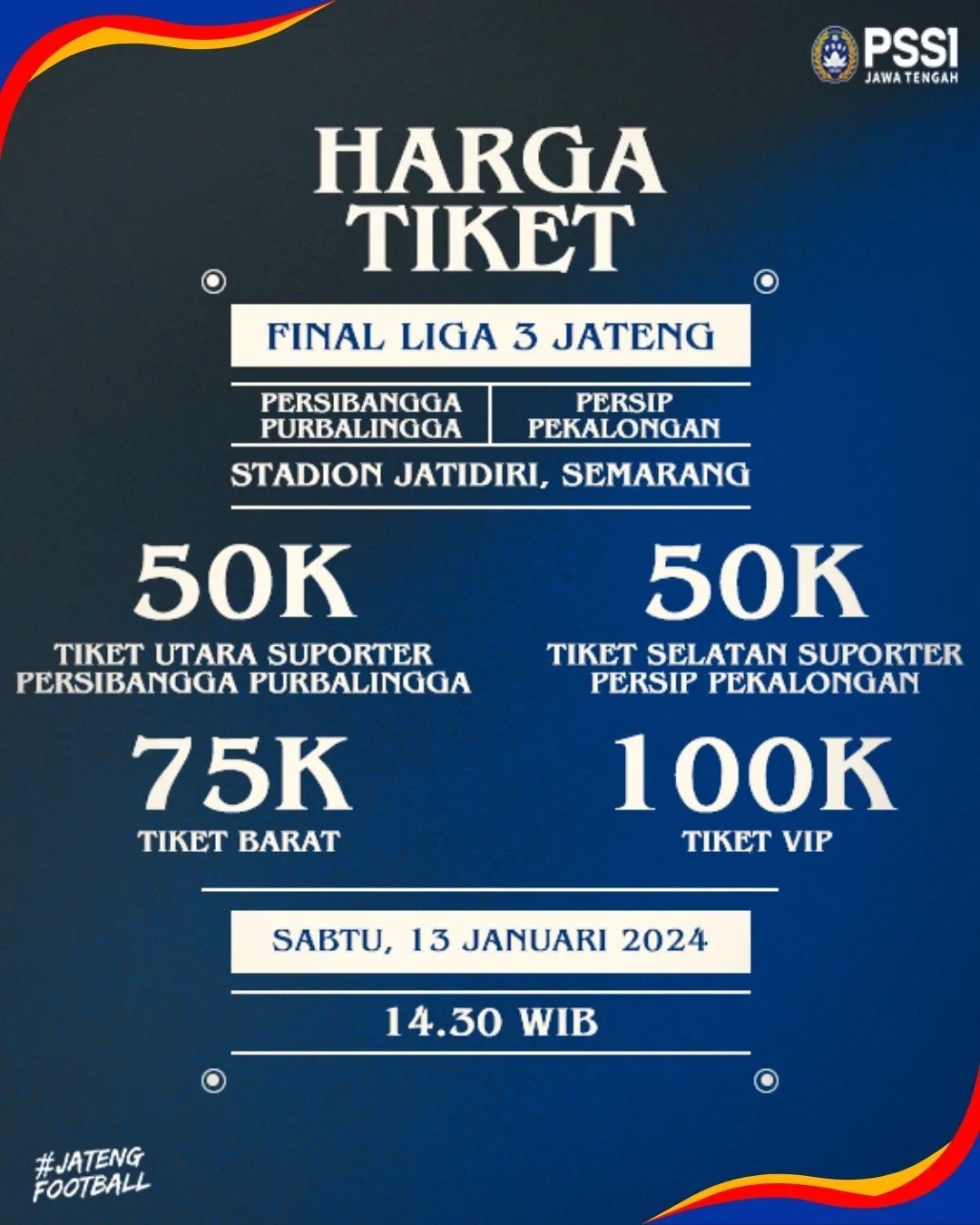 Saksikan Persibangga vs Persip di Final Liga 3 Jateng, Tiket Tersedia Mulai Rp 50.000!