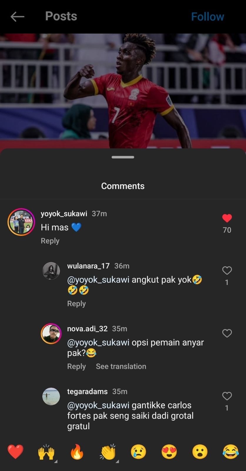 Bos PSIS Semarang 'Goda' Joel Kojo di Media Sosial: Sinyal Transfer Baru?