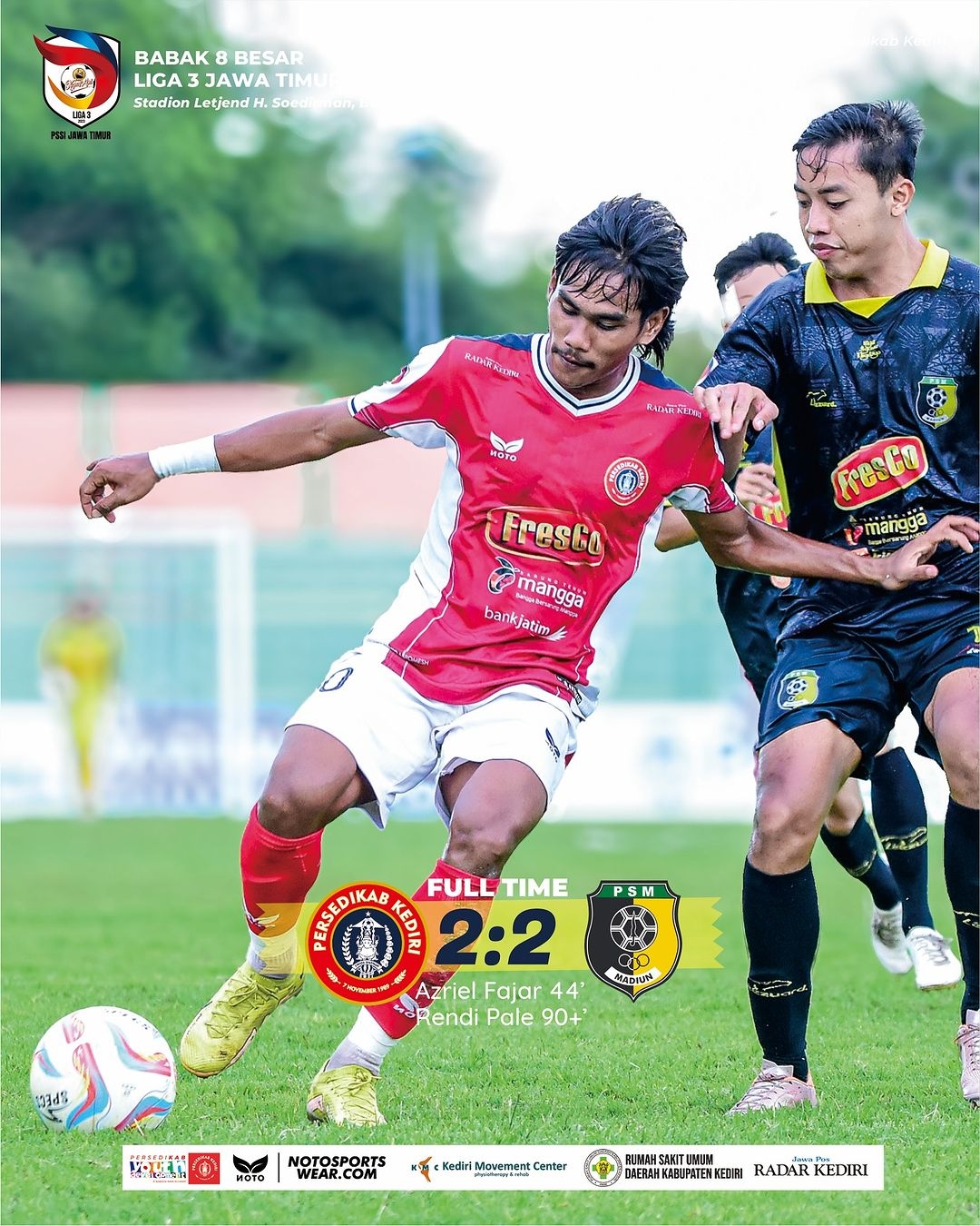 Drama di Menit Akhir, Persedikab Kediri Tahan Imbang PSM Madiun dalam Laga Liga 3 Jatim