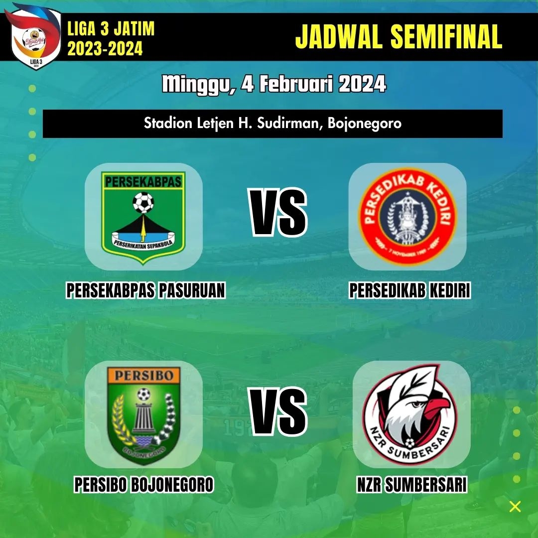 Pertandingan Semifinal Liga 3 Jawa Timur 2023-2024 Segera Bergulir, Persekabpas Pasuruan kontra Persedikab Kediri, Persibo Tantang NZR Sumbersari