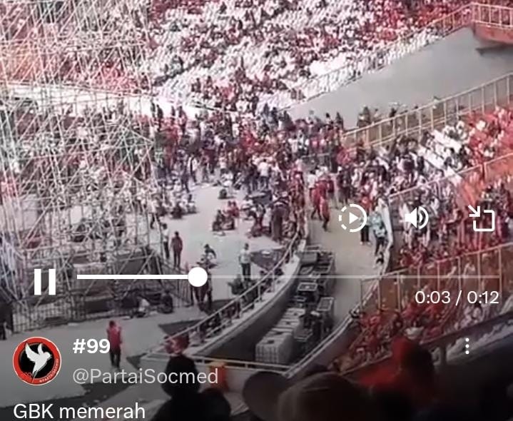 CEK FAKTA : Viral di Media Sosial, Ganjar Pranowo Masih Pidato, Massa Justru Tinggalkan GBK