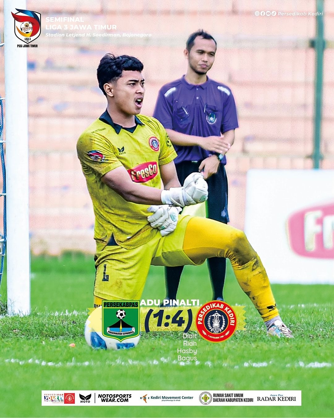 Menang Adu Penalti 4-1, Persedikab Kediri Menuju Final Liga 3 Jatim