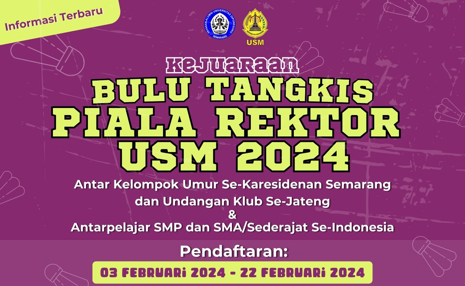 Piala Rektor USM Dimajukan 27 Februari 2024