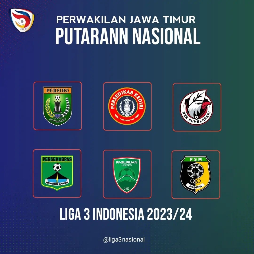 RESMI: Enam Tim Mewakili Jawa Timur di Putaran Nasional Liga 3 Indonesia 2023/24