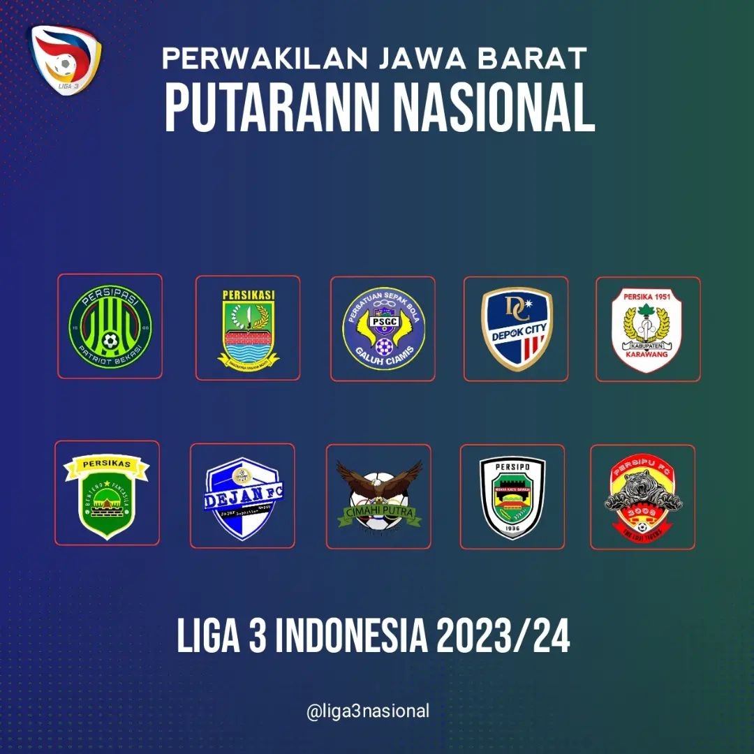 UPDATE! Ini 10 Tim Wakil JABAR di Liga 3 Putaran Nasional 2024, Persipu FC - Persipo Purwakarta Jadi yang Terbaru