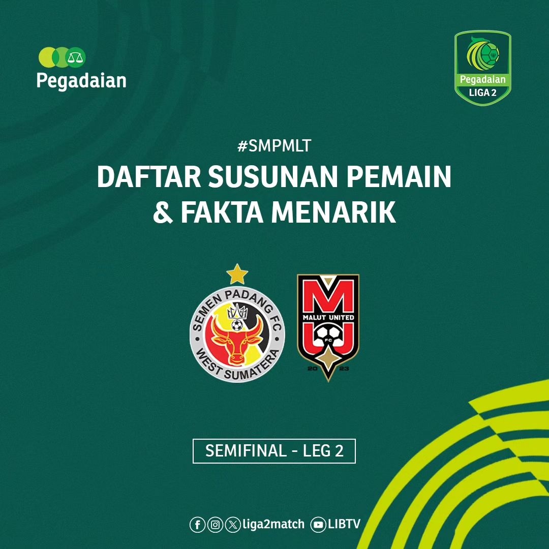 Starting XI Semen Padang dan Malut United FC Semifinal Leg 2 Liga 2