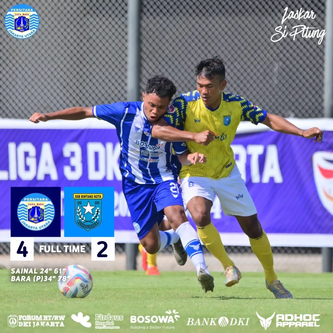Amankan Satu Tiket Putaran Nasional, Persitara Jakarta Utara Melenggang ke Final Liga 3 DKI Jakarta