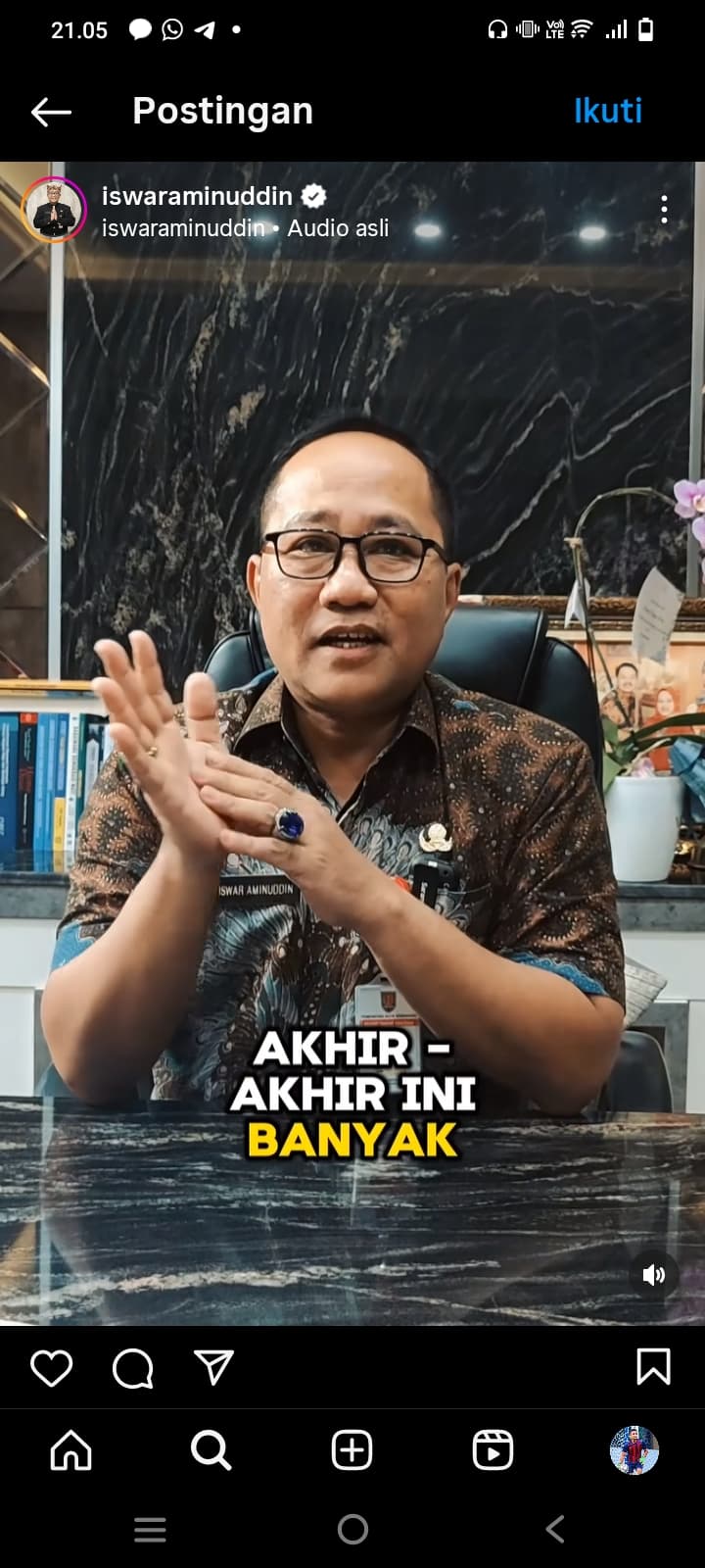Sekda Iswar Aminuddin Tegaskan Bahwa WA Meminta Sumbangan Bukanlah Dirinya