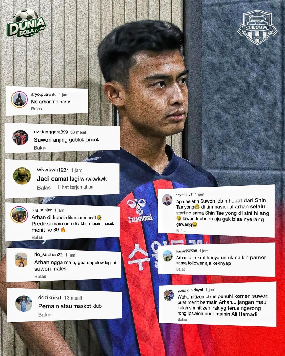 Pratama Arhan Tidak Masuk Starting Line-up, Netizen Indonesia Serang Akun Medsos Suwon FC