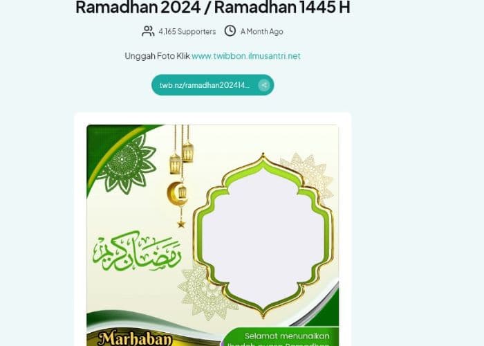 Menghiasi Bulan Suci Ramadhan 1445 Hijriah dengan Twibbon 2024, Berikut Daftar 20 Link Download Twibbon Ramadhan