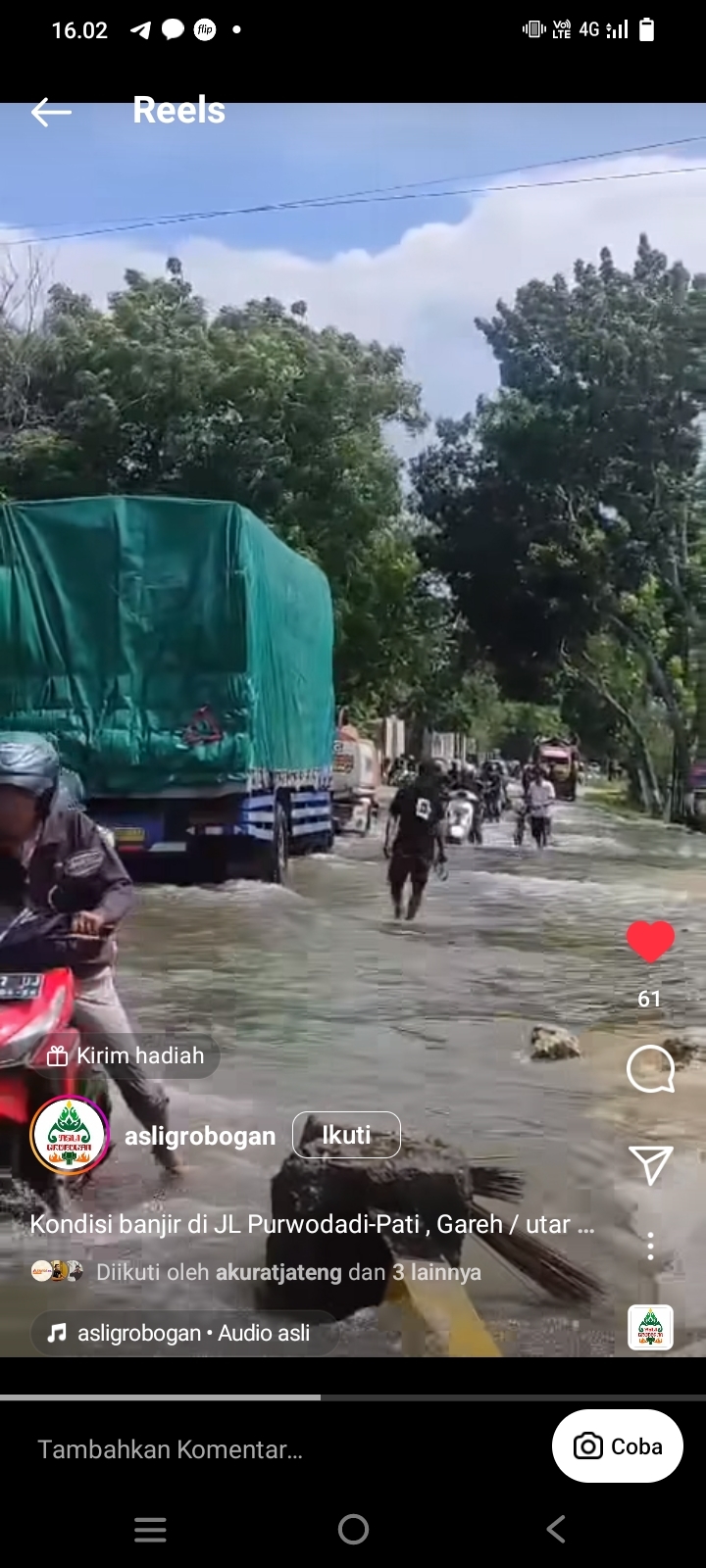 Update banjir Grobogan, Banyak Kendaraan Mogok di Pasar Jangkungharjo