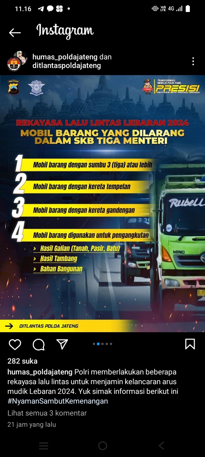 Rekayasa Lalu Lintas Arus Mudik Lebaran, Kendaraan Besar Dilarang Melintas