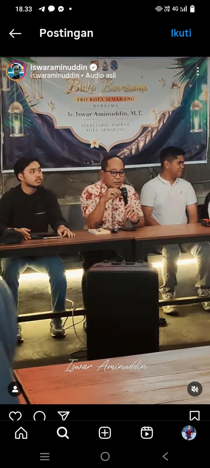Iswar Aminuddin: Berorganisasi Adalah Sarana Membangun Tujuan Hidup dan Pemberdayaan Generasi Muda