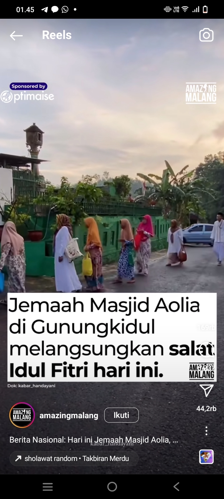 Jamaah Masjid Aolia Bikin Penasaran, Kok Bisa Sholat Ied Lebih Cepat Dari Umat Islam yang Lain?
