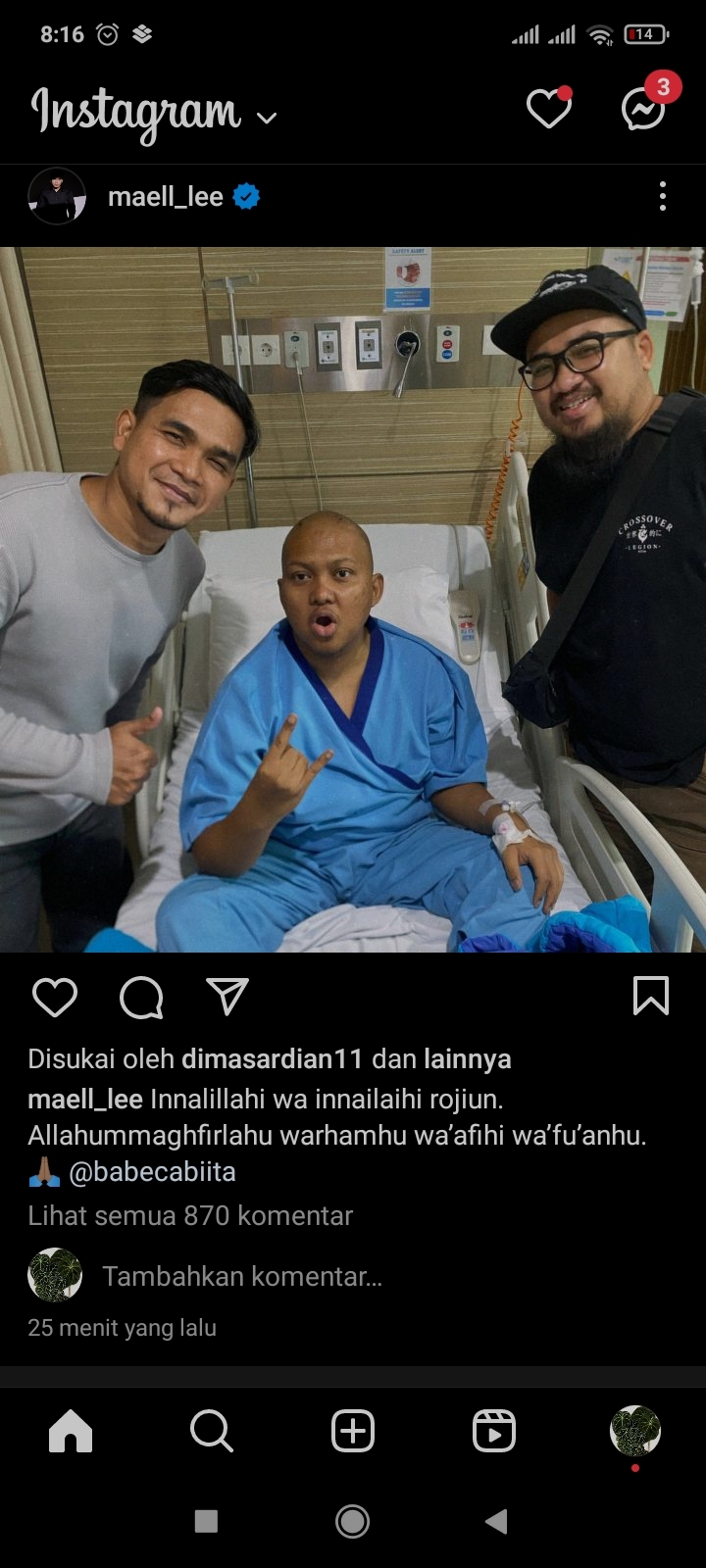 Profil Instagram Babe Cabita, Komika yang Meninggal Hari Ini, Dikenal Tagline Andalannya, Ahh... Sudahlah